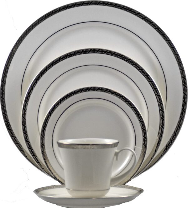 Pickard High Point Platinum White 5pc Place Setting